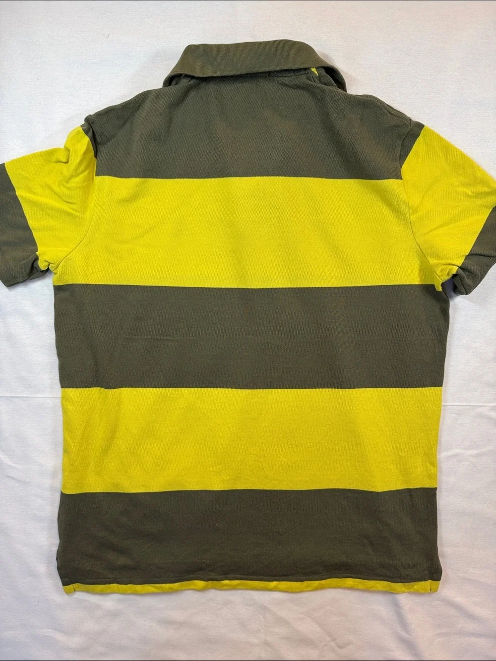 Polo Ralph Lauren Classic Fit Striped Polo Yellow Olive Green Size L